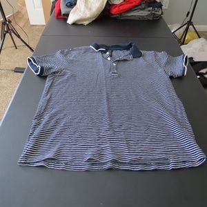 Large H&M Collar Shirt Navy and White